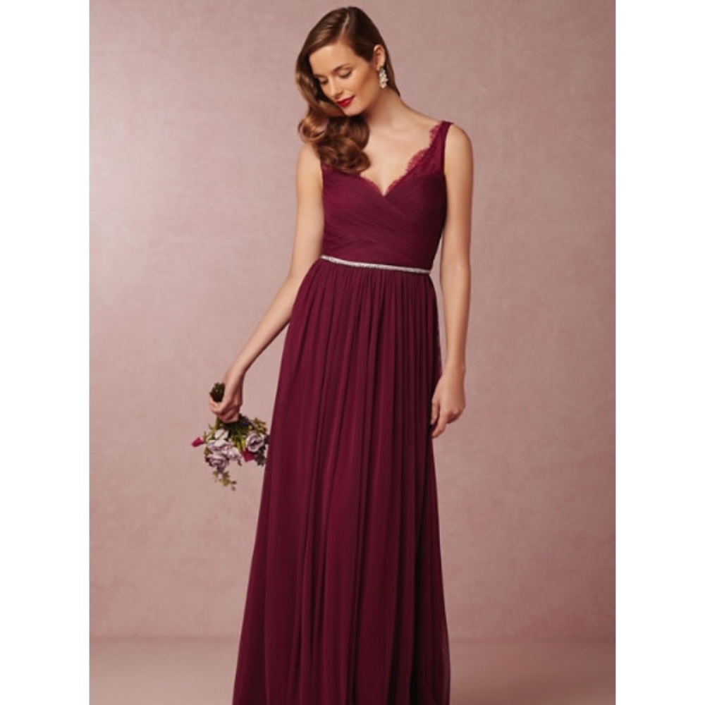 BHLDN Hitherto Fleur Black Cherry Dress Nouvelle